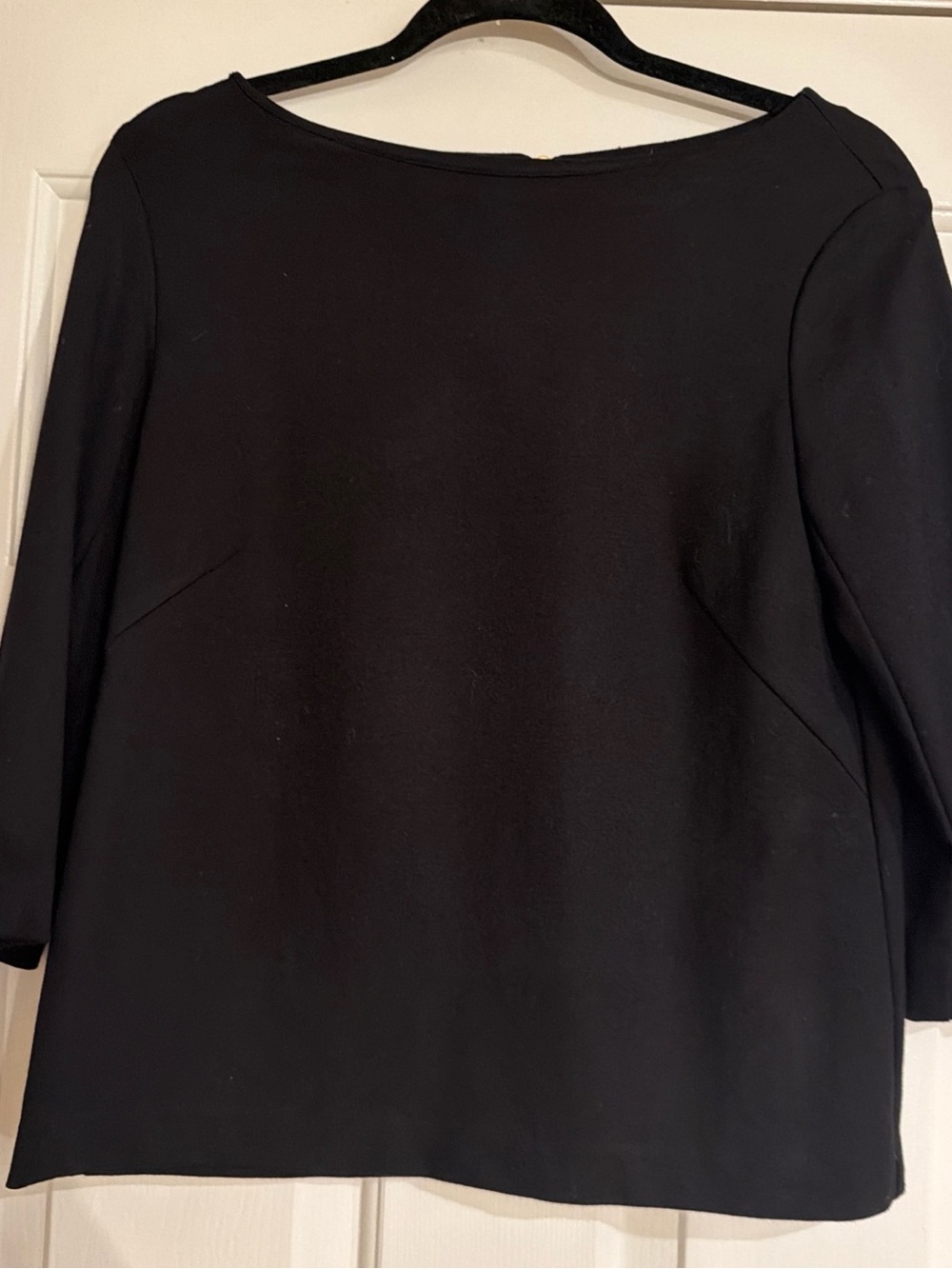 Amanda Uprichard Blk 3/4 sleeve gold zipper & slit back detail size P